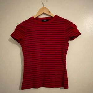 CHAPS red and black stripped tee